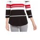 Karen Scott Top Listrado Feminino Petite Embelezado Vermelho Tamanho P
