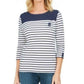 Karen Scott Sport Colorblocked Listrado Top Feminino Azul Tamanho P