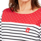 Karen Scott Sport Colorblocked Listrado Top Feminino Vermelho Brilhante Tamanho Extra Pequeno