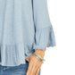 Blusa feminina estilo &amp; co, ombro de fora, manga sino, azul, tamanho extra grande