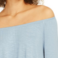 Blusa feminina estilo &amp; co, ombro de fora, manga sino, azul, tamanho 2, extra grande