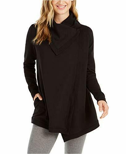 Blusa envolvente feminina Ideology com fecho frontal, preta, tamanho extra grande