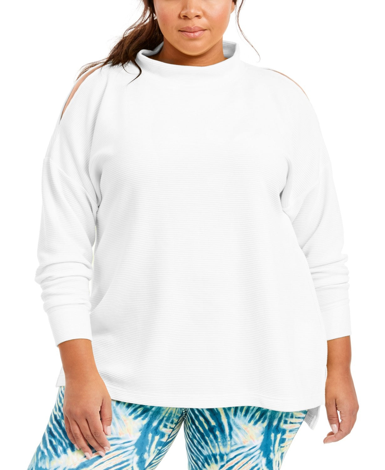 Blusa feminina Ideology Plus Size com ombros divididos e gola alta, tamanho X-G