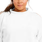 Ideology Top feminino plus size com ombros divididos e gola alta, branco, tamanho 3X