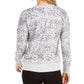 Blusa feminina estampada com decote aberto, tamanho pequeno, cinza
