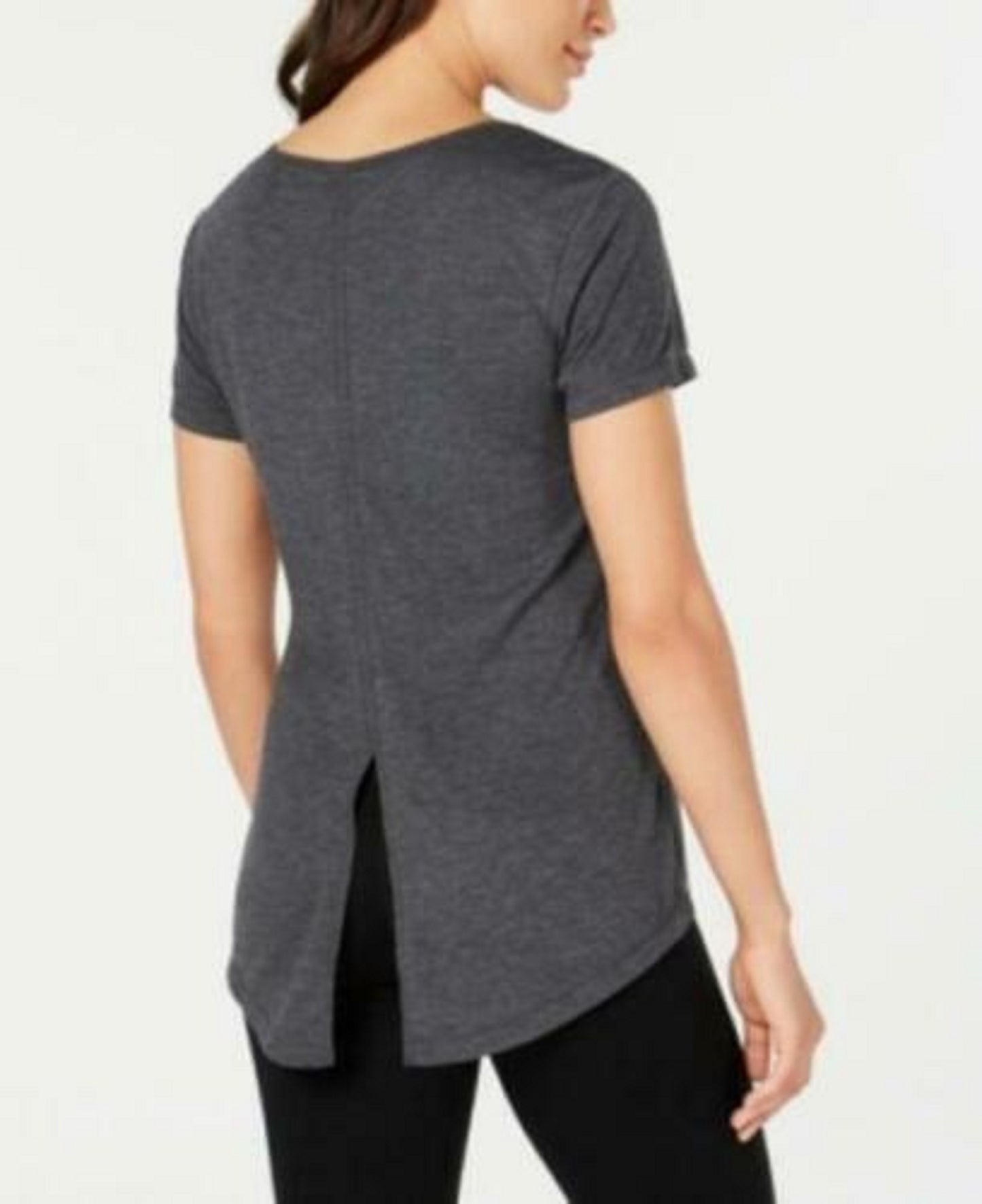 Camiseta feminina Ideology com amarração nas costas, cinza, tamanho pequeno