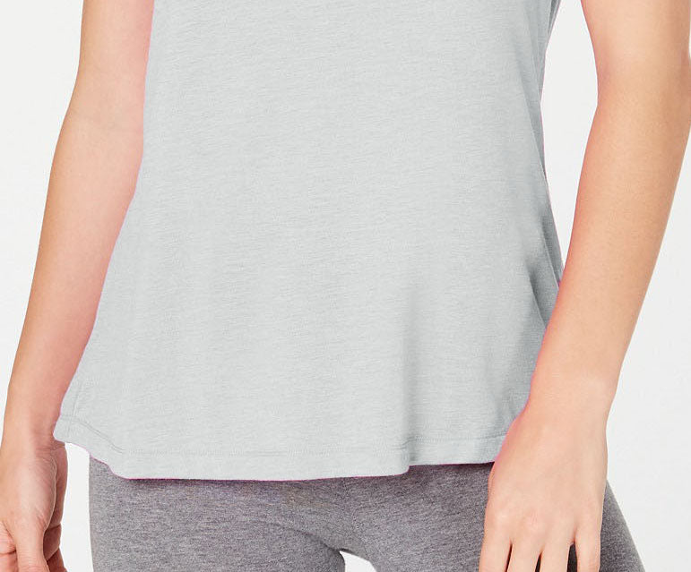 Camiseta feminina Ideology com amarração nas costas, cinza escuro, tamanho extra grande