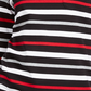Karen Scott Sport Top Feminino Listrado Manga 3/4 Vermelho Brilhante Tamanho Médio