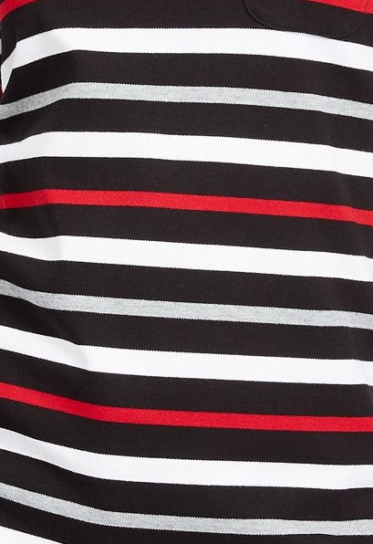 Karen Scott Sport Top Feminino Listrado Manga 3/4 Vermelho Tamanho Extra Pequeno