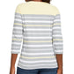 Karen Scott Sport Top Feminino Listrado Manga 3/4 Amarelo Tamanho Extra Pequeno