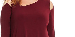 Top Alfani Feminino com Recorte Assimétrico Vinho Tamanho Pequeno