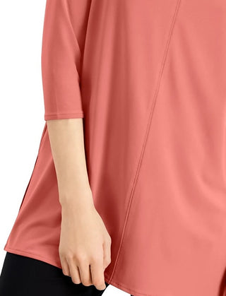 Túnica Alfani Feminina Manga 3/4 Rosa Escuro Tamanho Grande