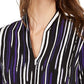 Blusa túnica feminina Alfani estampada com decote aberto, roxa, tamanho pequeno