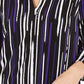 Blusa túnica feminina Alfani estampada com decote aberto, roxa, tamanho pequeno