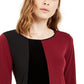Blusa Alfani Feminina Petite Assimétrica com Barra Colorida e Blocos de Cor Vermelho Tamanho X-G