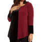 Túnica feminina Alfani Plus Size Colorblocked Assimétrica Vermelha Tamanho 0X