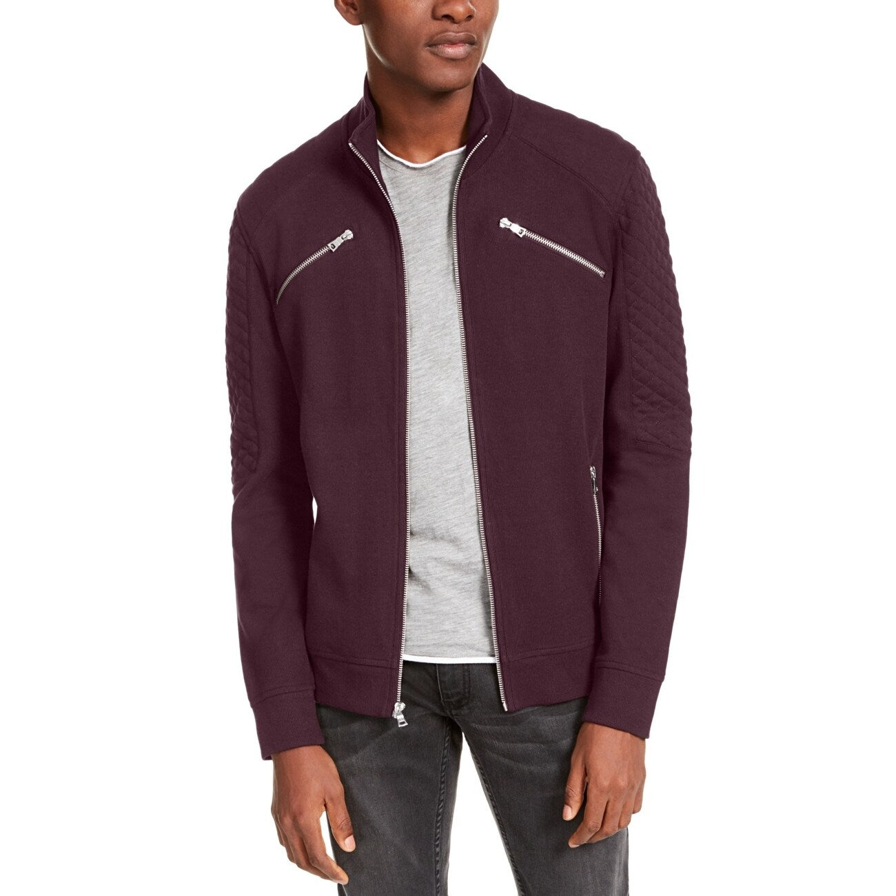Jaqueta masculina acolchoada com nervuras e mangas compridas INC International Concepts, tamanho pequeno