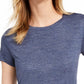 Camiseta feminina lisa com amarração nas costas Maison Jules, azul escuro, tamanho extragrande