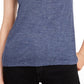 Camiseta feminina lisa com amarração nas costas Maison Jules, azul escuro, tamanho extragrande