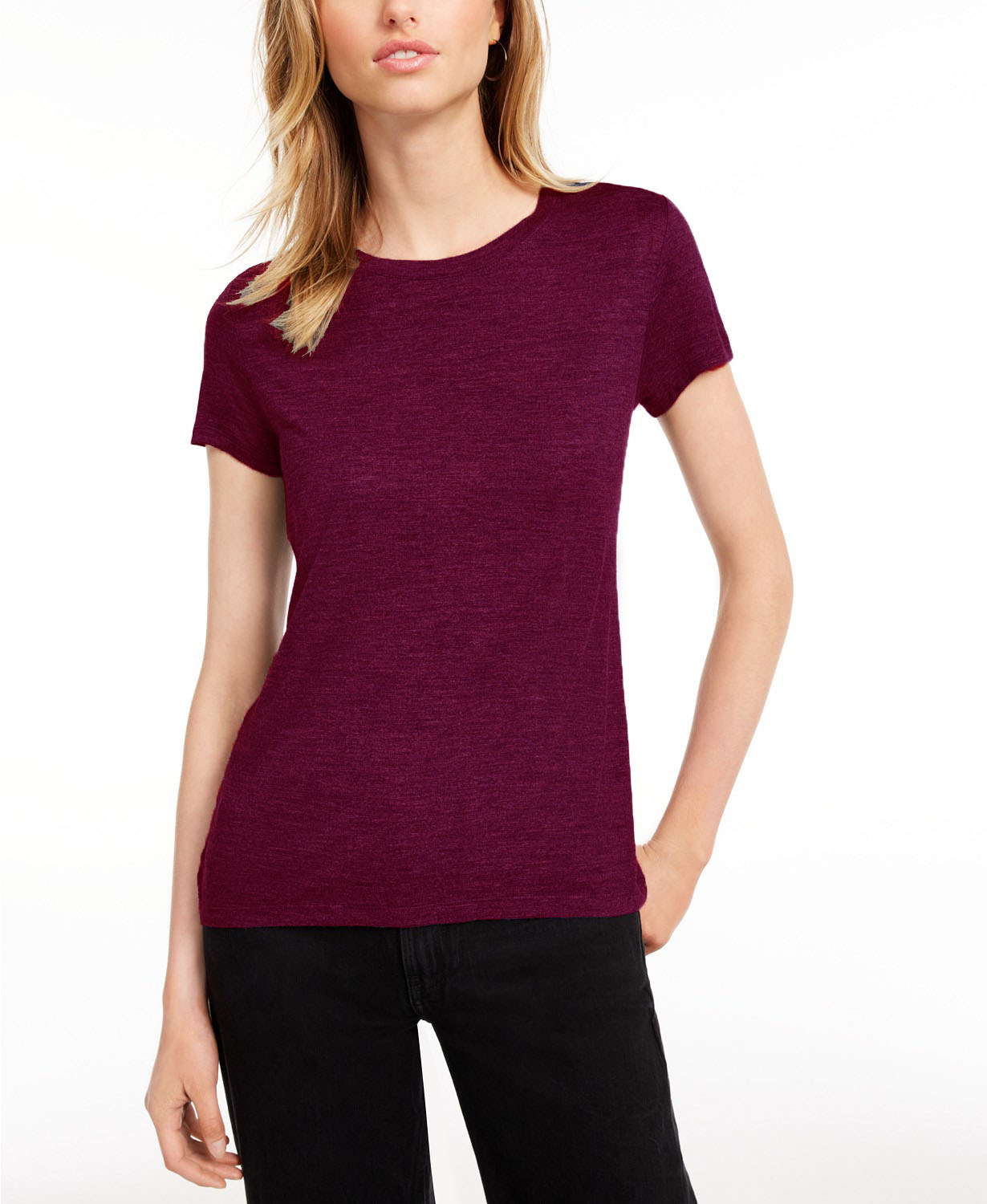 Camiseta feminina lisa com amarração nas costas Maison Jules, vermelha, tamanho extra pequeno