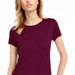 Camiseta feminina lisa com amarração nas costas Maison Jules, vermelha, tamanho extra pequeno