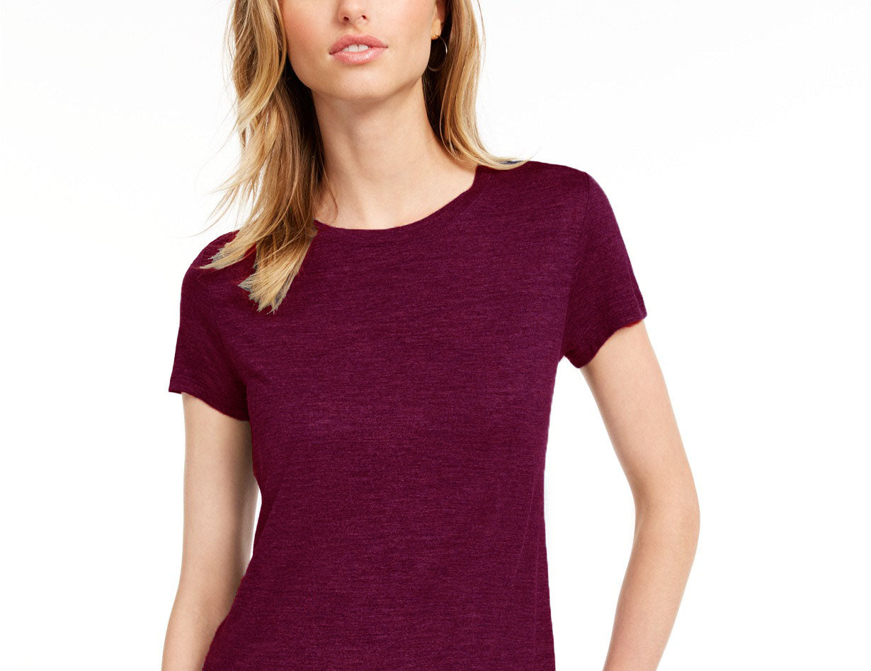 Camiseta feminina lisa com amarração nas costas Maison Jules, vermelha, tamanho extra pequeno