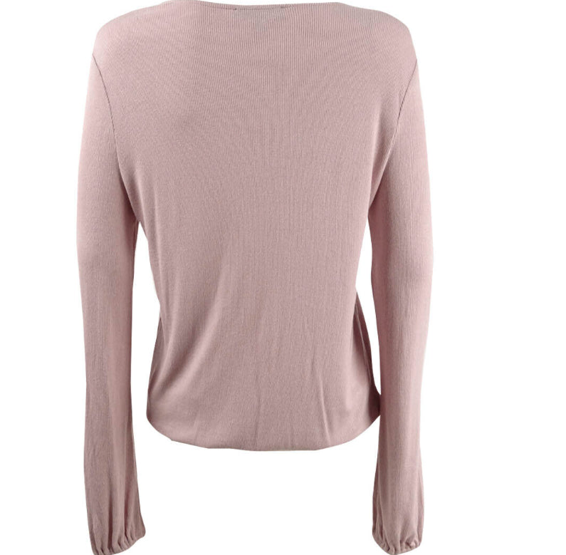INC International Concepts Top Feminino Surplice Illusion Rosa Tamanho Pequeno