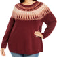 Suéter feminino plus size Fair Isle da Style &amp; Co, vermelho, tamanho extra grande