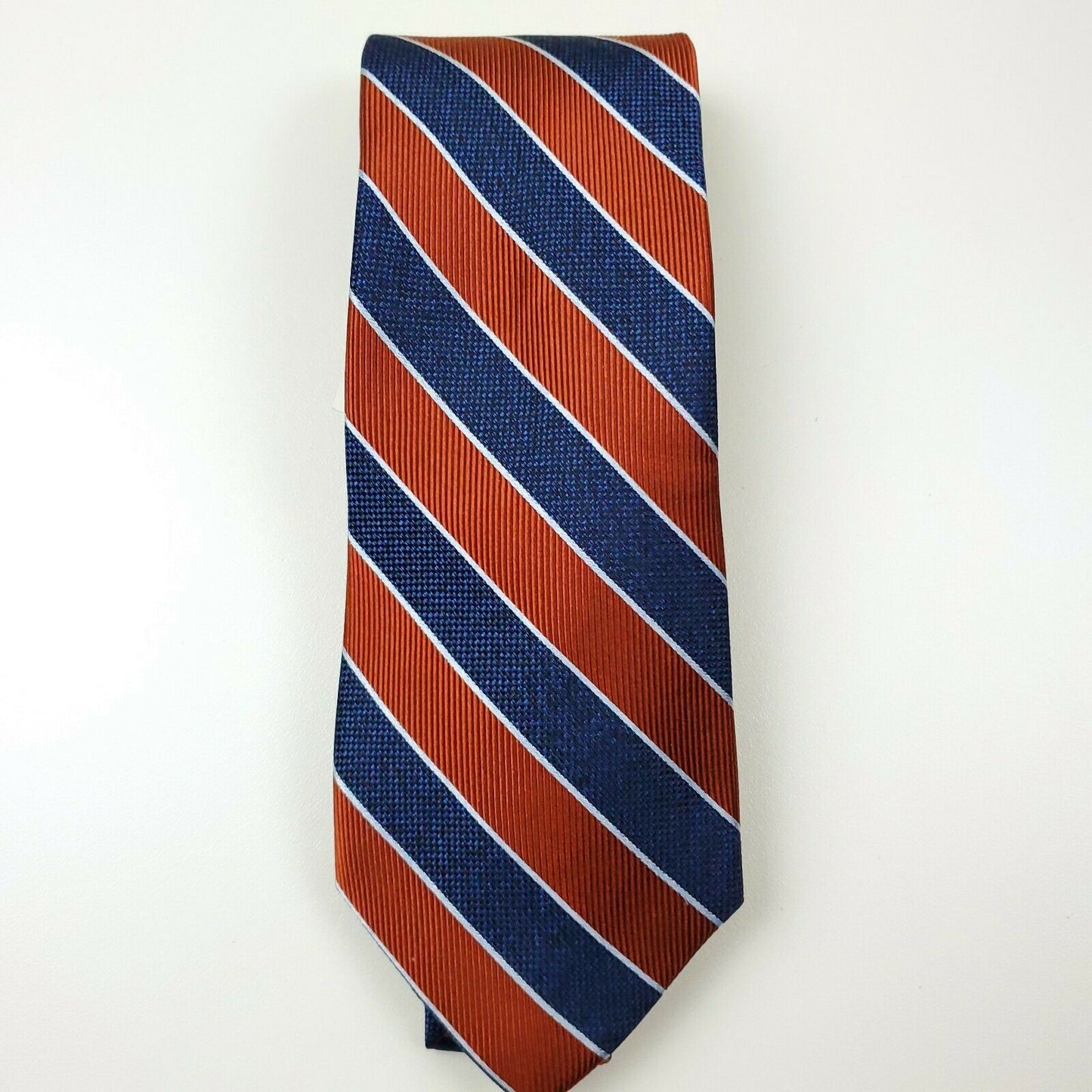 Gravata listrada clássica masculina Club Room, marrom, tamanho regular