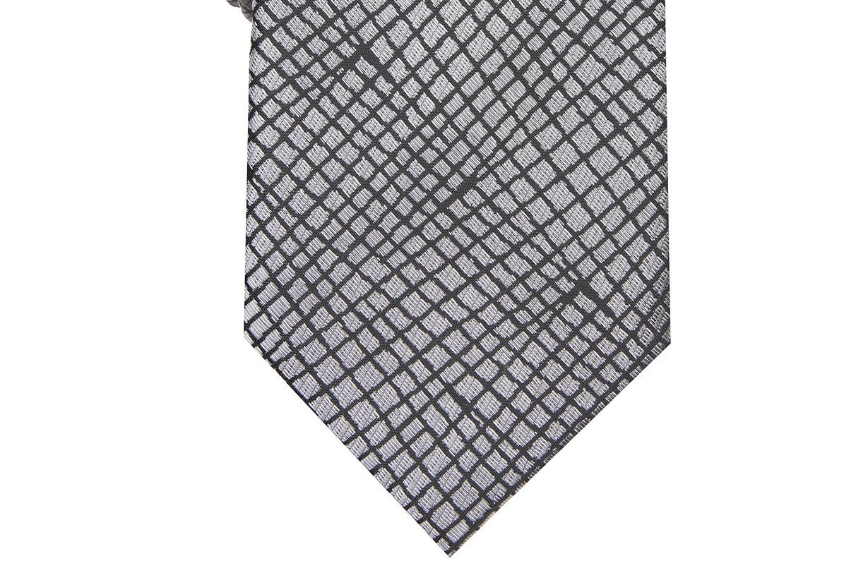Gravata Alfani Masculina Slim Abstract Cinza Tamanho Regular