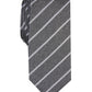 Gravata Alfani Slim Stripe Masculina Cinza Listrada Tamanho Regular