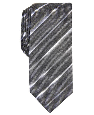 Gravata Alfani Slim Stripe Masculina Cinza Listrada Tamanho Regular