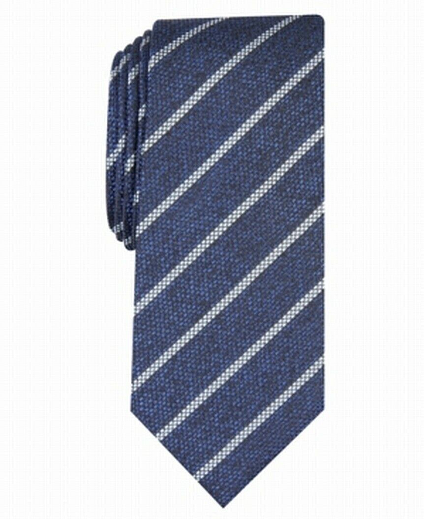 Gravata Alfani Slim Stripe Masculina Azul Tamanho Regular