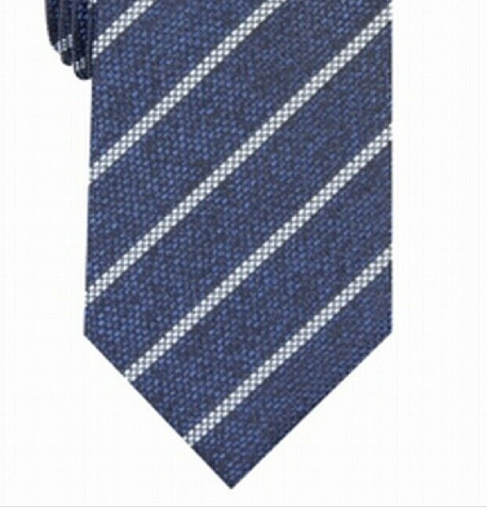 Gravata Alfani Slim Stripe Masculina Azul Tamanho Regular