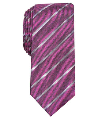 Gravata Alfani Slim Stripe Masculina Rosa Tamanho Regular