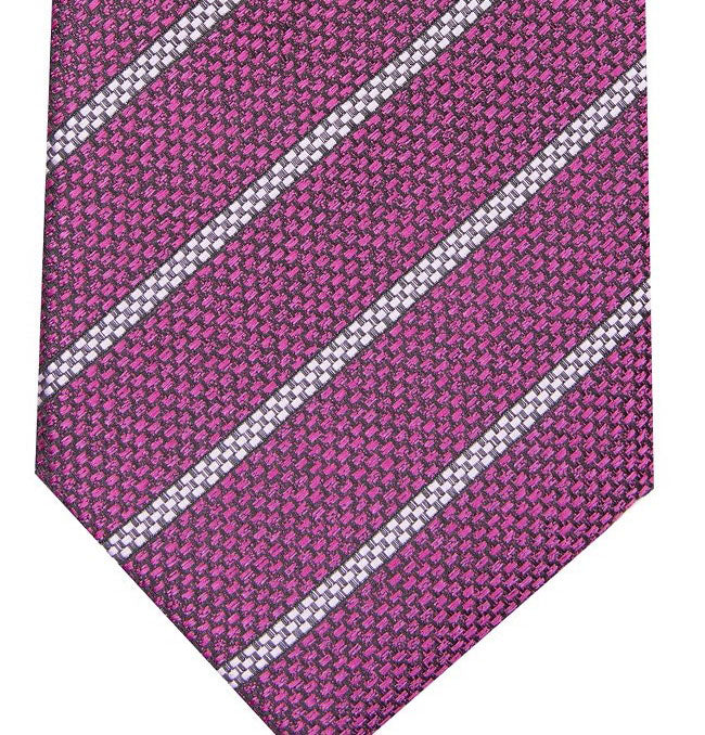 Gravata Alfani Slim Stripe Masculina Rosa Tamanho Regular