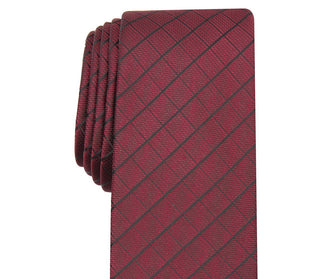Gravata Alfani Slim Grid Masculina Rosa Tamanho Regular