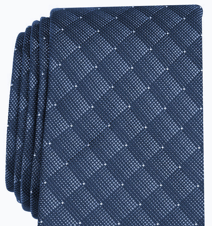 Gravata geométrica slim masculina Alfani, tamanho azul marinho, regular