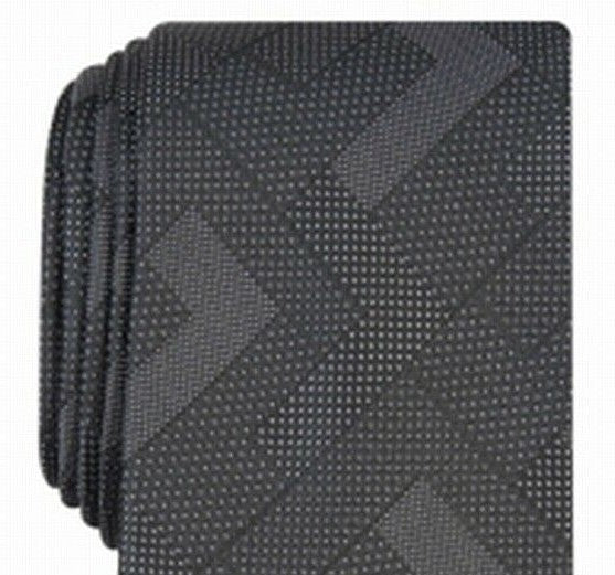 Gravata Alfani Masculina Slim Abstrata Geométrica Preta Tamanho Regular