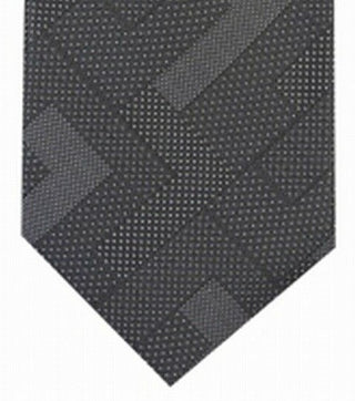 Gravata Alfani Masculina Slim Abstrata Geométrica Preta Tamanho Regular