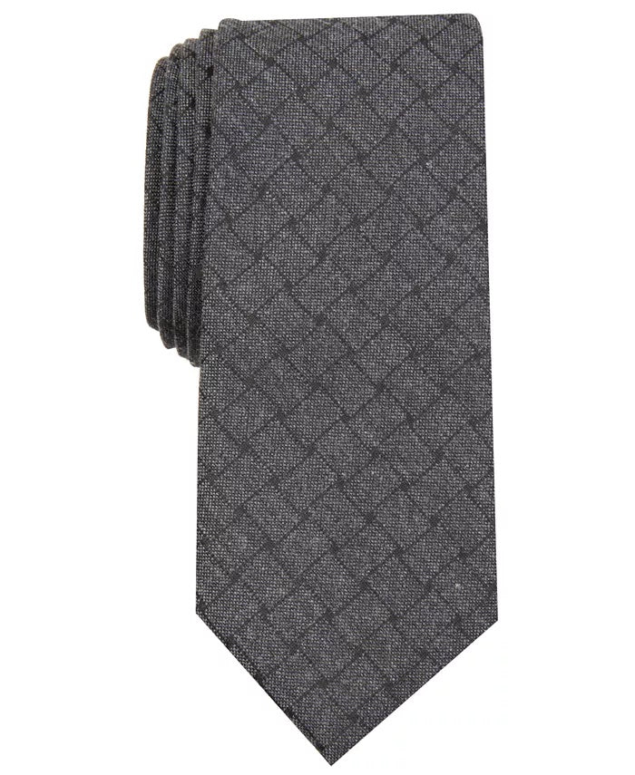 Gravata Alfani Masculina Solid Mode Cinza Escuro Tamanho Regular