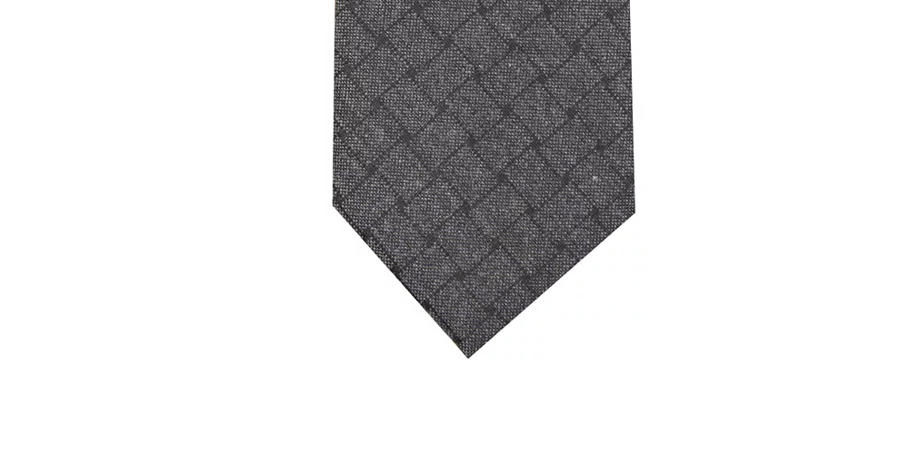 Gravata Alfani Masculina Solid Mode Cinza Escuro Tamanho Regular