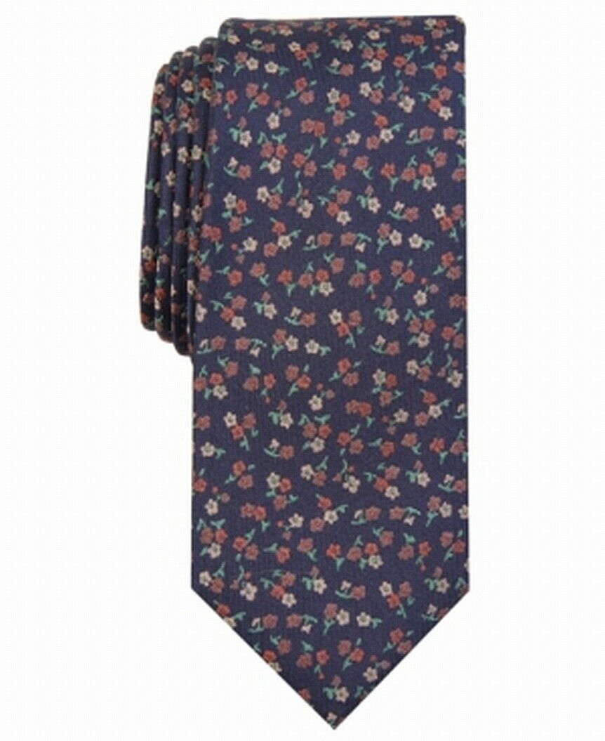 Gravata floral fina Penrose masculina Bar III azul tamanho regular