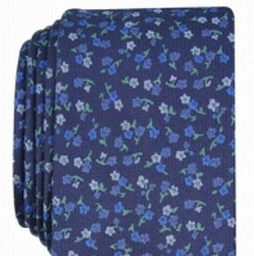 Gravata floral fina Penrose masculina Bar III, tamanho azul marinho, regular
