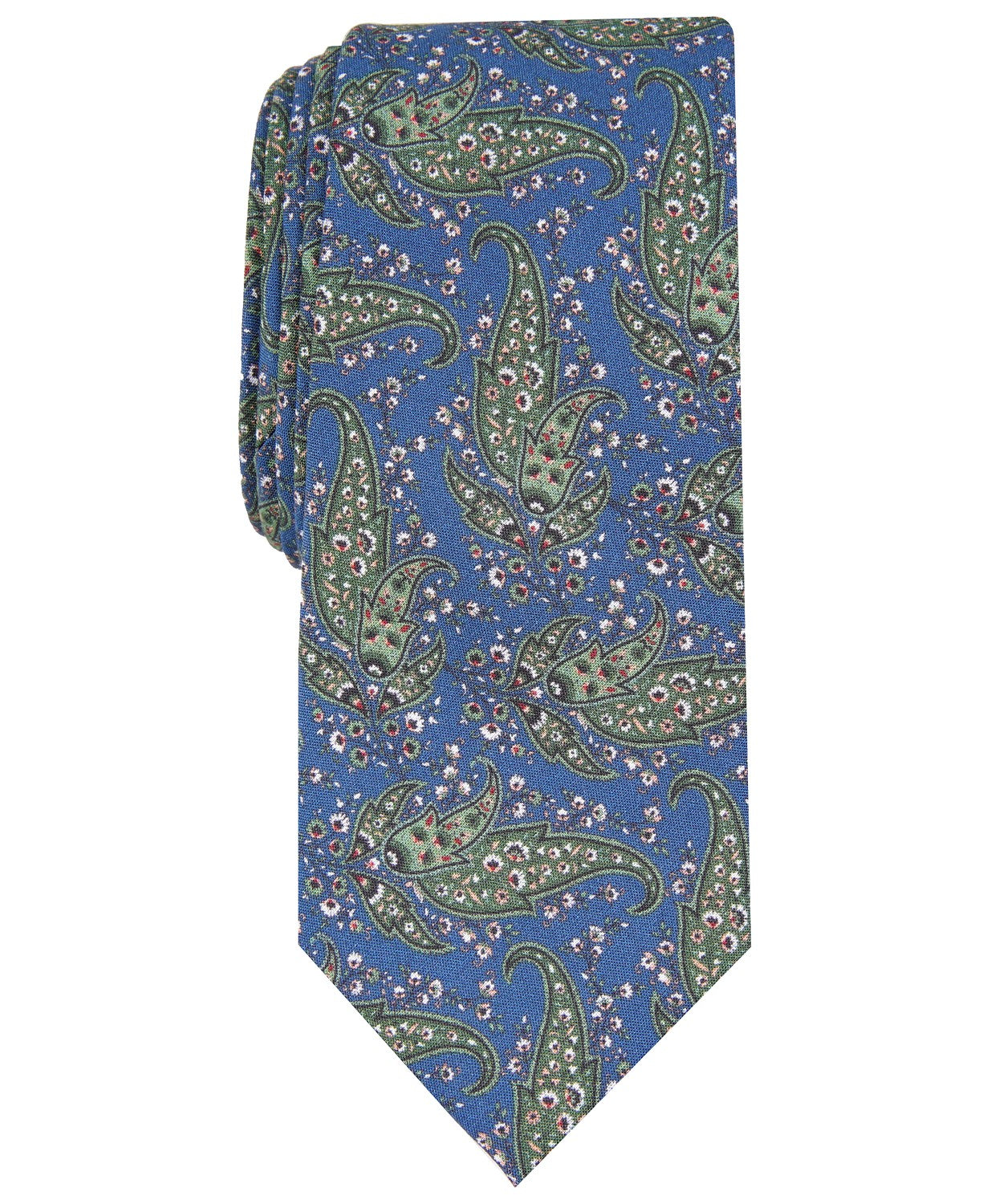 Gravata masculina Bar III Sorrento Skinny Paisley Verde Tamanho Regular