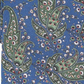 Gravata masculina Bar III Sorrento Skinny Paisley Verde Tamanho Regular