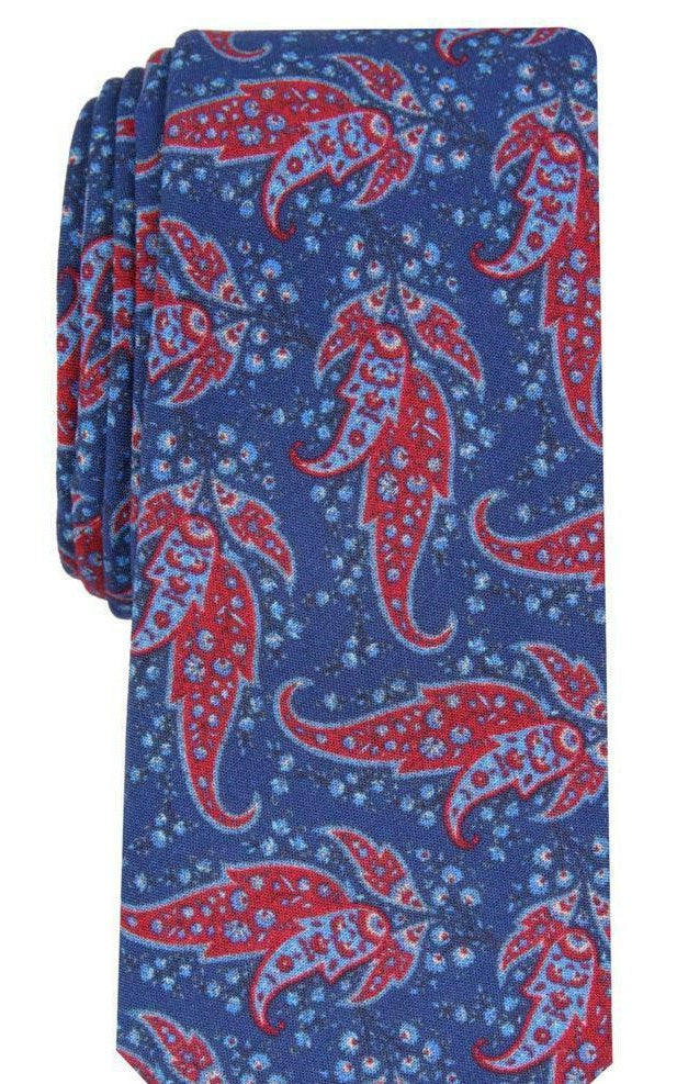Gravata masculina Bar III Sorrento Skinny Paisley, tamanho azul marinho, regular