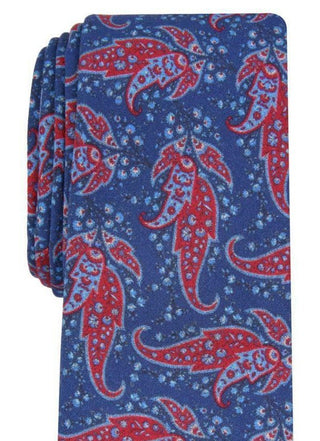Gravata masculina Bar III Sorrento Skinny Paisley, tamanho azul marinho, regular