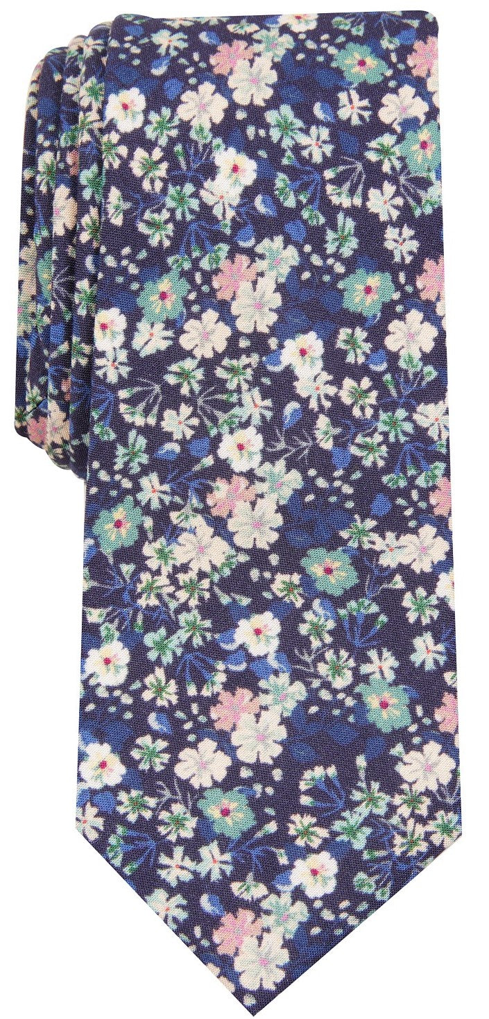 Gravata floral skinny Snyder masculina Bar III, verde, tamanho regular