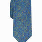 Gravata Stewart Skinny Paisley Masculina Bar III Azul Tamanho Regular